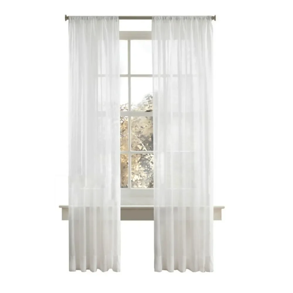Mainstays White Crushed Voile Sheer Panel